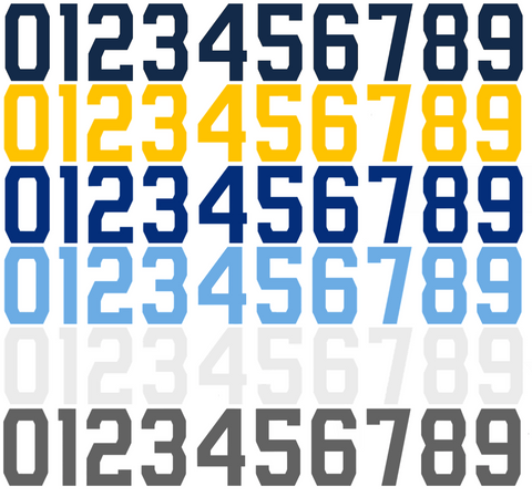 Milwaukee Brewers Baseball Helmet Jersey Style Vinyl Number Decal Sheet Set of 50 #0-9 - Pick Color & Size