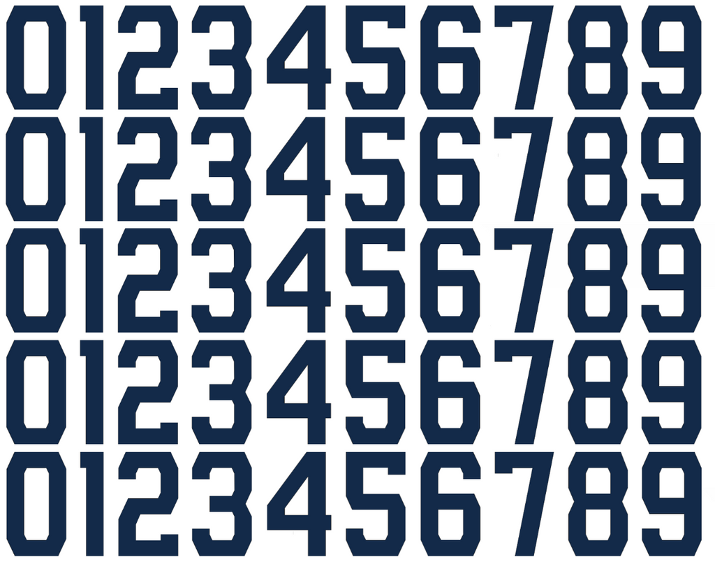 Milwaukee Brewers Baseball Helmet Jersey Style Vinyl Number Decal Sheet Set of 50 #0-9 - Pick Color & Size