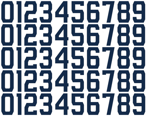 Milwaukee Brewers Baseball Helmet Jersey Style Vinyl Number Decal Sheet Set of 50 #0-9 - Pick Color & Size