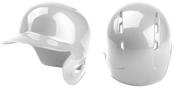White Custom Blank Mini Baseball Batting Helmet w/ Single Ear Flap