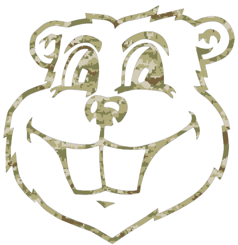 Minnesota Golden Gophers Goldy Mascot Head Logo Salute to Service Camouflage Camo Vinyl Decal PICK SIZE