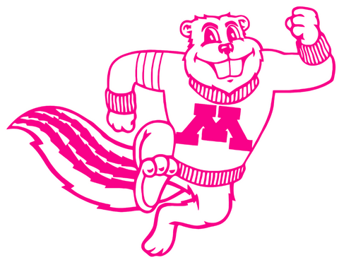 Minnesota Golden Gophers Hot Pink Goldy Mascot Logo Premium DieCut Vinyl Decal PICK SIZE