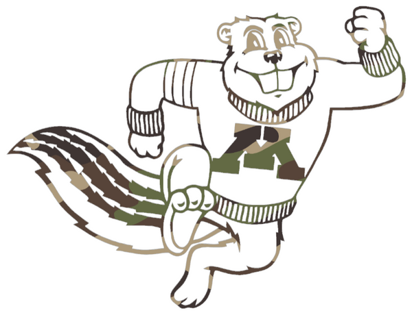 Minnesota Golden Gophers Woodland Camo Camouflage Goldy Mascot Logo Premium DieCut Vinyl Decal PICK SIZE