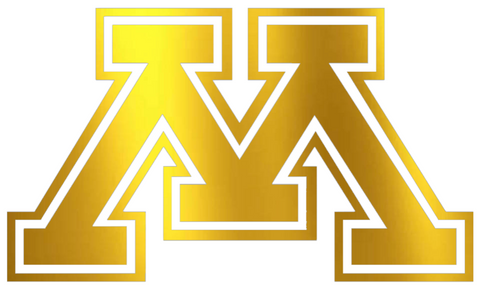 Minnesota Golden Gophers GOLD CHROME MIRROR Team Logo Premium DieCut Vinyl Decal PICK SIZE