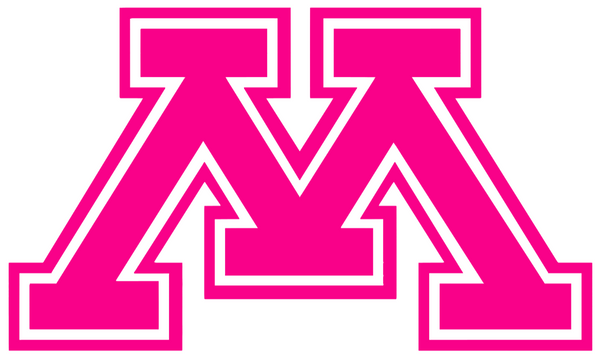 Minnesota Golden Gophers Hot Pink Team Logo Premium DieCut Vinyl Decal PICK SIZE