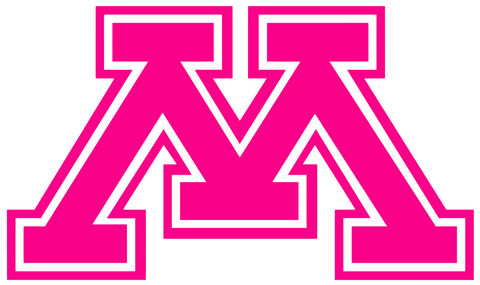 Minnesota Golden Gophers Hot Pink Team Logo Premium DieCut Vinyl Decal PICK SIZE