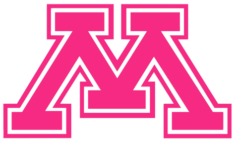 Minnesota Golden Gophers HOT PINK Team Logo Premium DieCut Vinyl Decal PICK SIZE