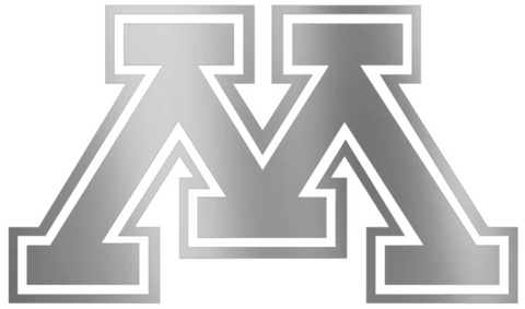 Minnesota Golden Gophers SILVER CHROME MIRROR Team Logo Premium DieCut Vinyl Decal PICK SIZE