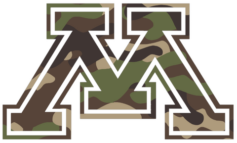 Minnesota Golden Gophers Woodland Camo Camouflage Team Logo Premium DieCut Vinyl Decal PICK SIZE