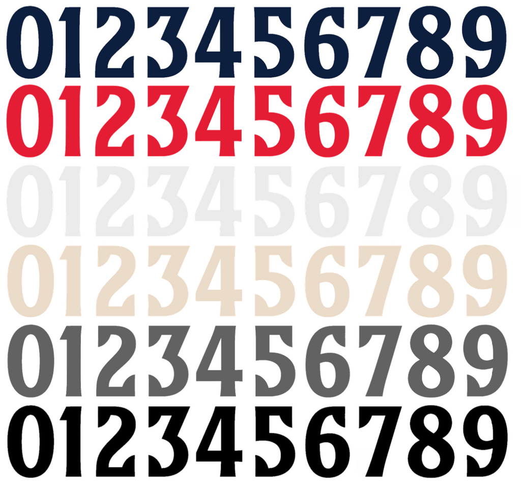 Minnesota Twins Baseball Helmet Jersey Style Vinyl Number Decal Sheet Set of 50 #0-9 - Pick Color & Size