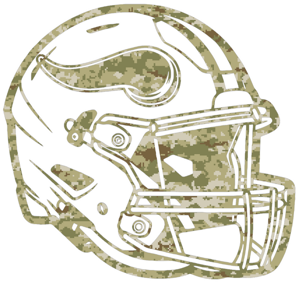 Minnesota Vikings Football Helmet Salute to Service Camouflage Camo Vinyl Decal PICK SIZE