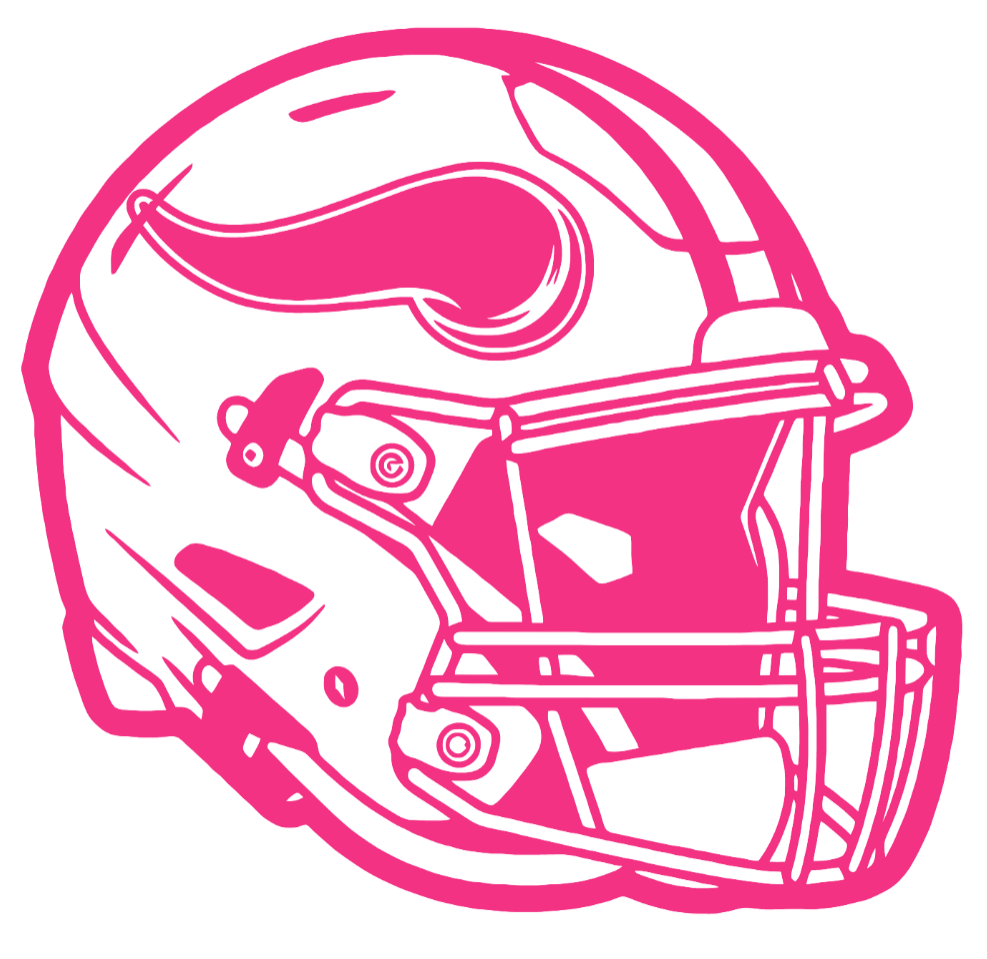 Minnesota Vikings HOT PINK Football Helmet Premium DieCut Vinyl Decal PICK SIZE