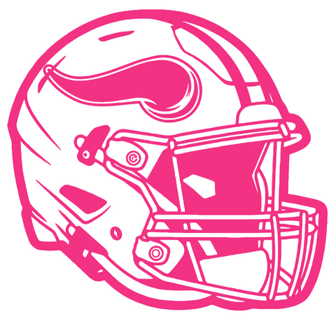 Minnesota Vikings HOT PINK Football Helmet Premium DieCut Vinyl Decal PICK SIZE