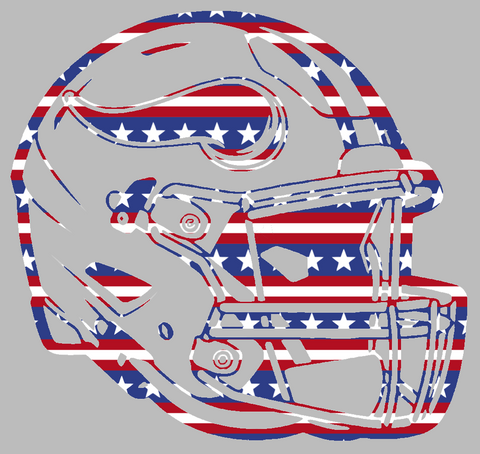 Minnesota Vikings Football Helmet Stars & Stripes USA American Flag Vinyl Decal PICK SIZE