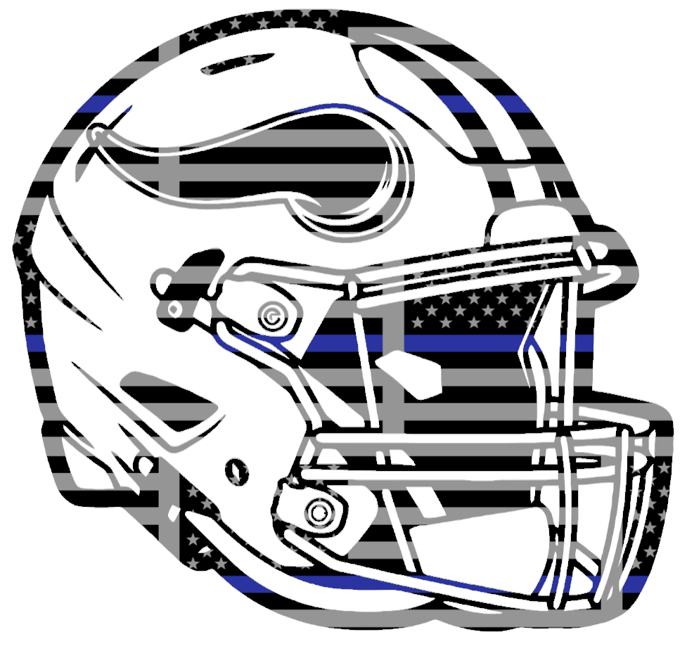 Minnesota Vikings Football Helmet Thin Blue Line American Flag Premium DieCut Vinyl Decal PICK SIZE