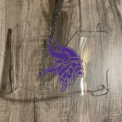 Minnesota Vikings Full Size Football Helmet Visor Shield Clear w/ Clips - PICK LOGO COLOR