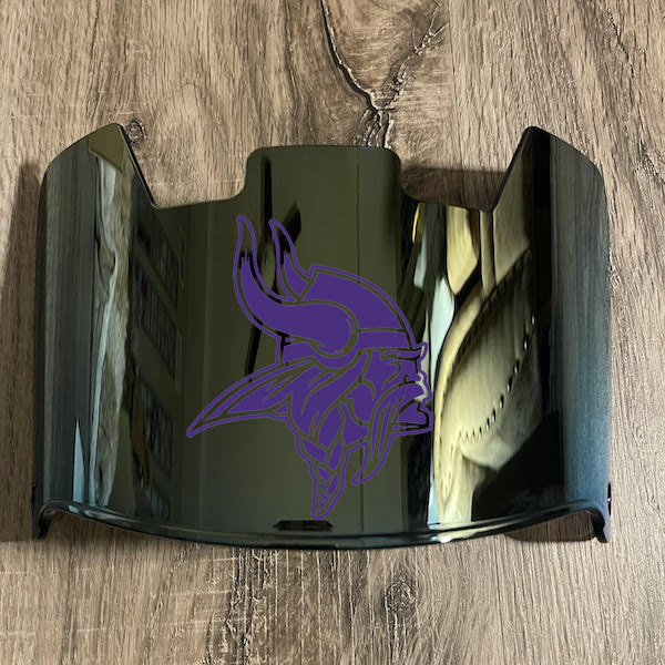 Minnesota Vikings Full Size Football Helmet Visor Shield Gold Iridium Mirror w/ Clips - PICK LOGO COLOR
