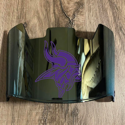 Minnesota Vikings Full Size Football Helmet Visor Shield Gold Iridium Mirror w/ Clips - PICK LOGO COLOR
