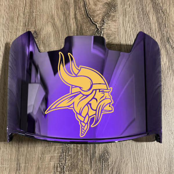 Minnesota Vikings Full Size Football Helmet Visor Shield Purple Iridium Mirror w/ Clips - PICK LOGO COLOR
