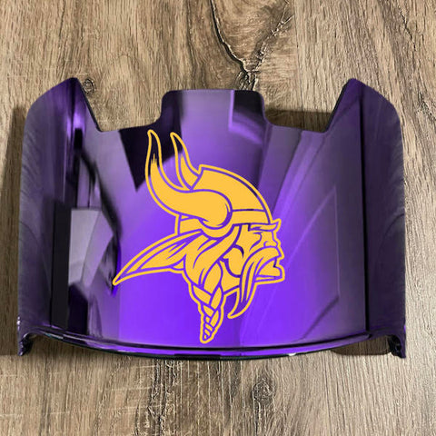 Minnesota Vikings Full Size Football Helmet Visor Shield Purple Iridium Mirror w/ Clips - PICK LOGO COLOR