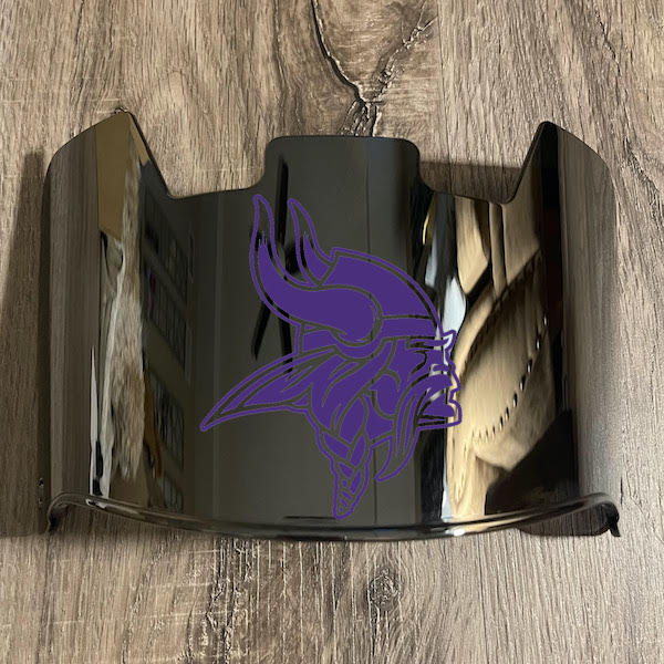 Minnesota Vikings Full Size Football Helmet Visor Shield Silver Chrome Mirror w/ Clips - PICK LOGO COLOR