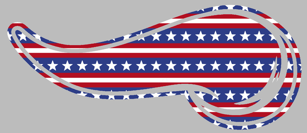 Minnesota Vikings Stars & Stripes Horns Logo USA American Flag Vinyl Decal PICK SIZE