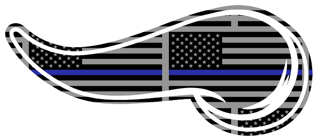 Minnesota Vikings Thin Blue Line Horns Logo American Flag Premium DieCut Vinyl Decal PICK SIZE