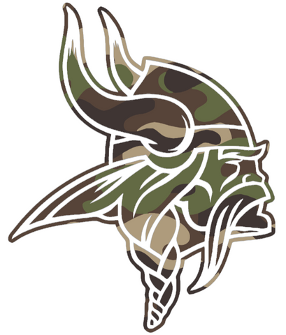 Minnesota Vikings Woodland Camo Camouflage Team Logo Premium DieCut Vinyl Decal PICK SIZE