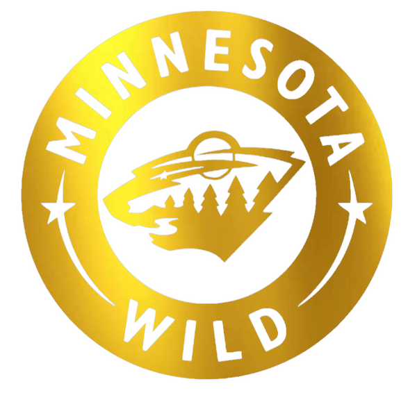 Minnesota Wild GOLD CHROME MIRROR Alternate Logo Premium DieCut Vinyl Decal PICK SIZE