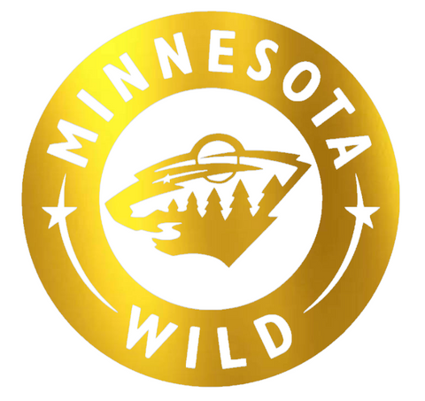 Minnesota Wild GOLD CHROME MIRROR Alternate Logo Premium DieCut Vinyl Decal PICK SIZE