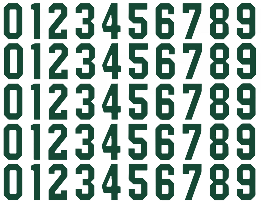 Minnesota Wild Helmet Jersey Style Vinyl Number Decal Sheet Set of 50 #0-9 - Pick Color & Size