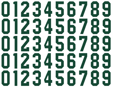Minnesota Wild Helmet Jersey Style Vinyl Number Decal Sheet Set of 50 #0-9 - Pick Color & Size
