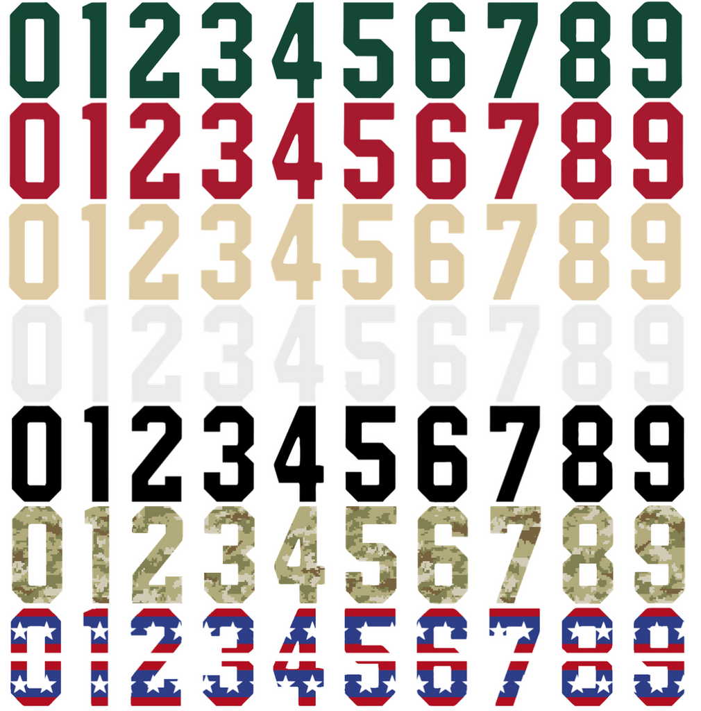 Minnesota Wild Helmet Jersey Style Vinyl Number Decal Sheet Set of 50 #0-9 - Pick Color & Size