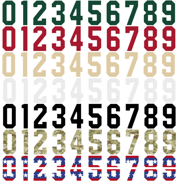 Minnesota Wild Helmet Jersey Style Vinyl Number Decal Sheet Set of 50 #0-9 - Pick Color & Size