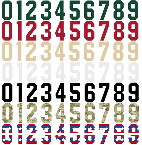 Minnesota Wild Helmet Jersey Style Vinyl Number Decal Sheet Set of 50 #0-9 - Pick Color & Size