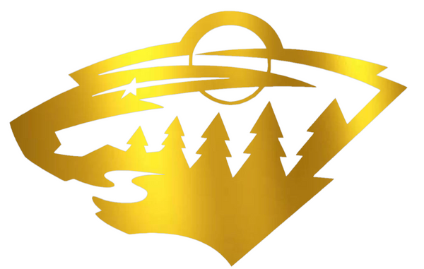 Minnesota Wild GOLD CHROME MIRROR Team Logo Premium DieCut Vinyl Decal PICK SIZE