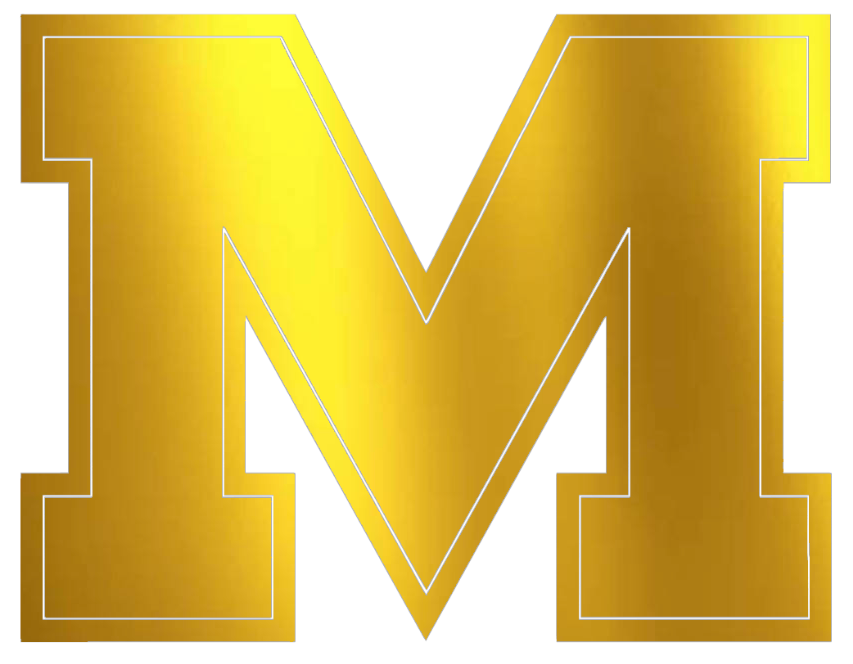 Ole Miss Mississippi Rebels GOLD CHROME MIRROR M Logo Premium DieCut Vinyl Decal PICK SIZE