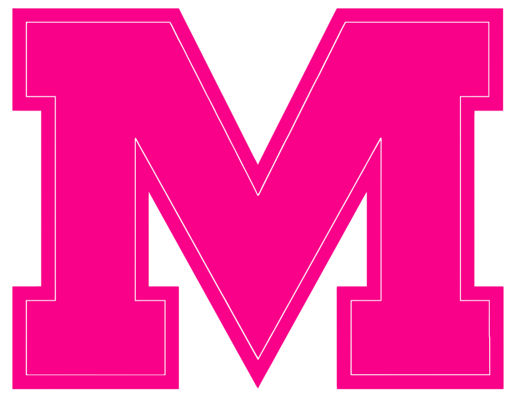 Ole Miss Mississippi Rebels Hot Pink M Logo Premium DieCut Vinyl Decal PICK SIZE