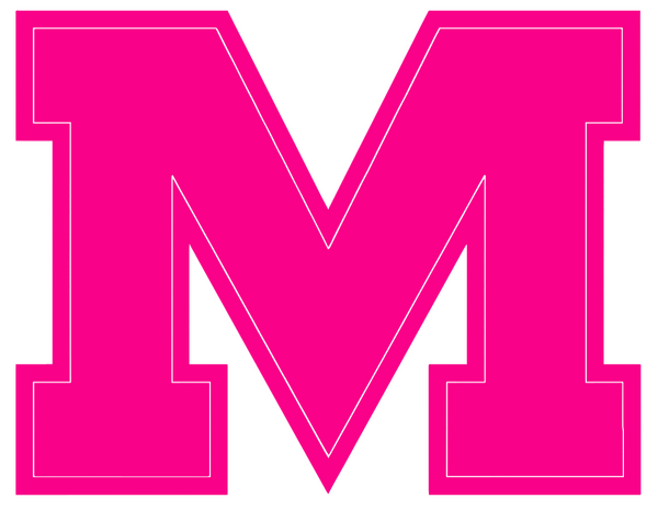 Ole Miss Mississippi Rebels Hot Pink M Logo Premium DieCut Vinyl Decal PICK SIZE