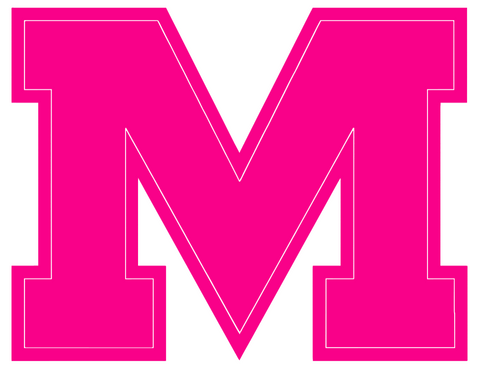 Ole Miss Mississippi Rebels Hot Pink M Logo Premium DieCut Vinyl Decal PICK SIZE