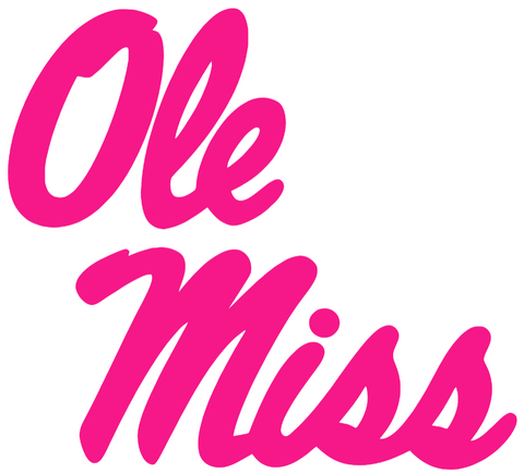 Ole Miss Mississippi Rebels Hot Pink Team Logo Premium DieCut Vinyl Decal PICK SIZE