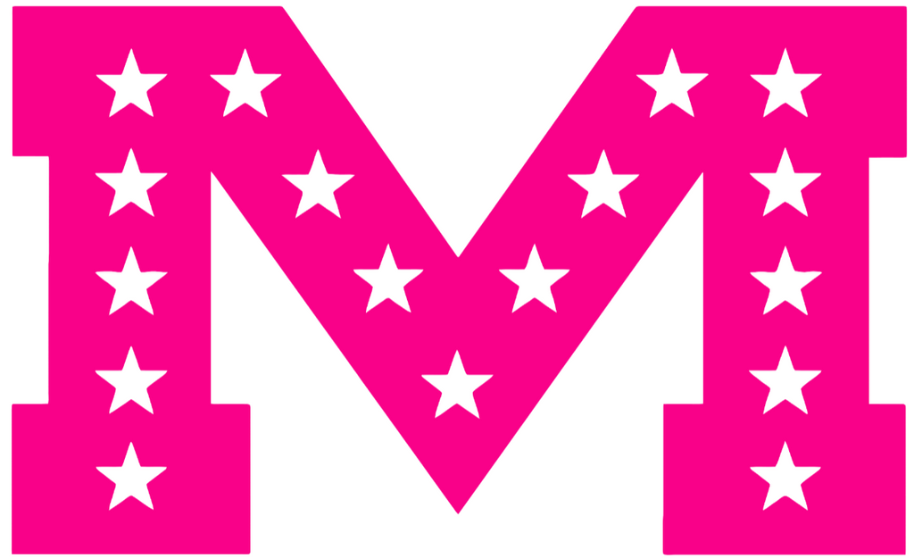 Ole Miss Mississippi Rebels Hot Pink Retro Throwback M Logo Premium DieCut Vinyl Decal PICK SIZE
