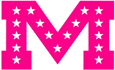 Ole Miss Mississippi Rebels Hot Pink Retro Throwback M Logo Premium DieCut Vinyl Decal PICK SIZE