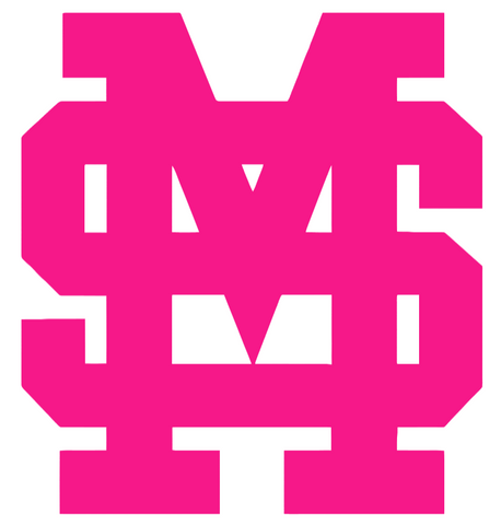Mississippi State Bulldogs Hot Pink MS Logo Premium DieCut Vinyl Decal PICK SIZE