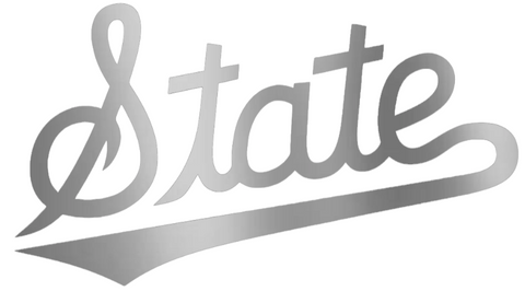 Mississippi State Bulldogs SILVER CHROME MIRROR Team Logo Premium DieCut Vinyl Decal PICK SIZE