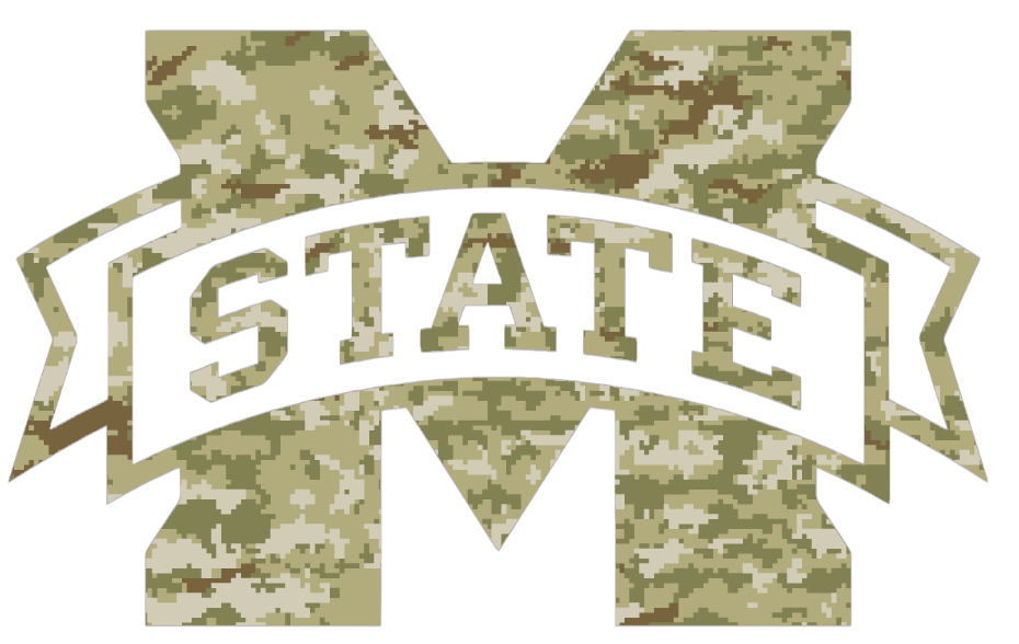 Mississippi State Bulldogs Retro Throwback Logo Salute to Service Camouflage Camo Vinyl Decal PICK SIZE