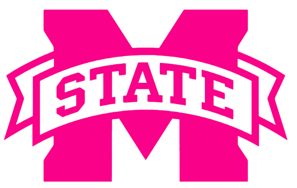 Mississippi State Bulldogs Hot Pink Retro Throwback Logo Premium DieCut Vinyl Decal PICK SIZE
