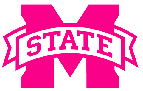 Mississippi State Bulldogs Hot Pink Retro Throwback Logo Premium DieCut Vinyl Decal PICK SIZE