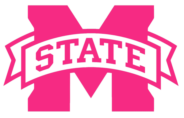 Mississippi State Bulldogs HOT PINK Retro Throwback Logo Premium DieCut Vinyl Decal PICK SIZE