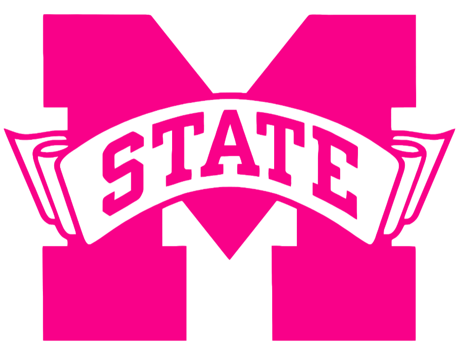 Mississippi State Bulldogs Hot Pink Retro Throwback Logo Premium DieCut Vinyl Decal PICK SIZE